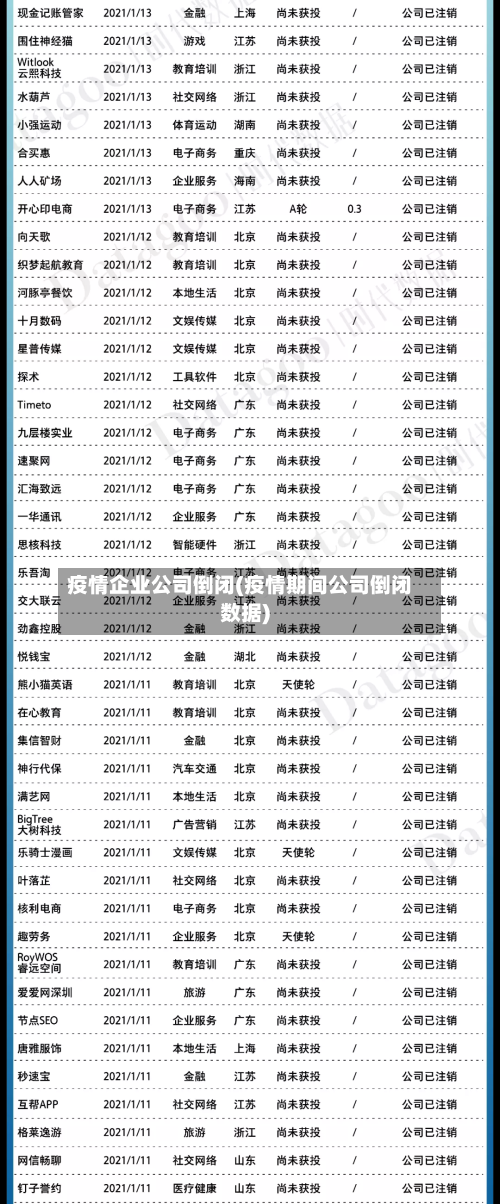 疫情企业公司倒闭(疫情期间公司倒闭数据)-第2张图片