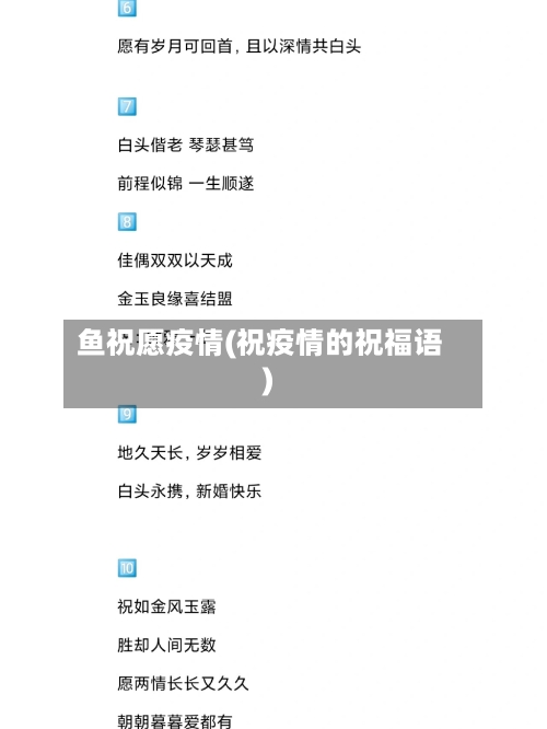 鱼祝愿疫情(祝疫情的祝福语)