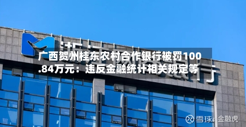广西贺州桂东农村合作银行被罚100.84万元：违反金融统计相关规定等